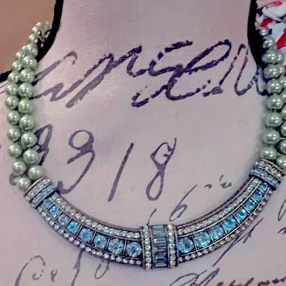 Heidi Daus Jewelry - Heidi Daus Teal blue & light green Crystal necklace